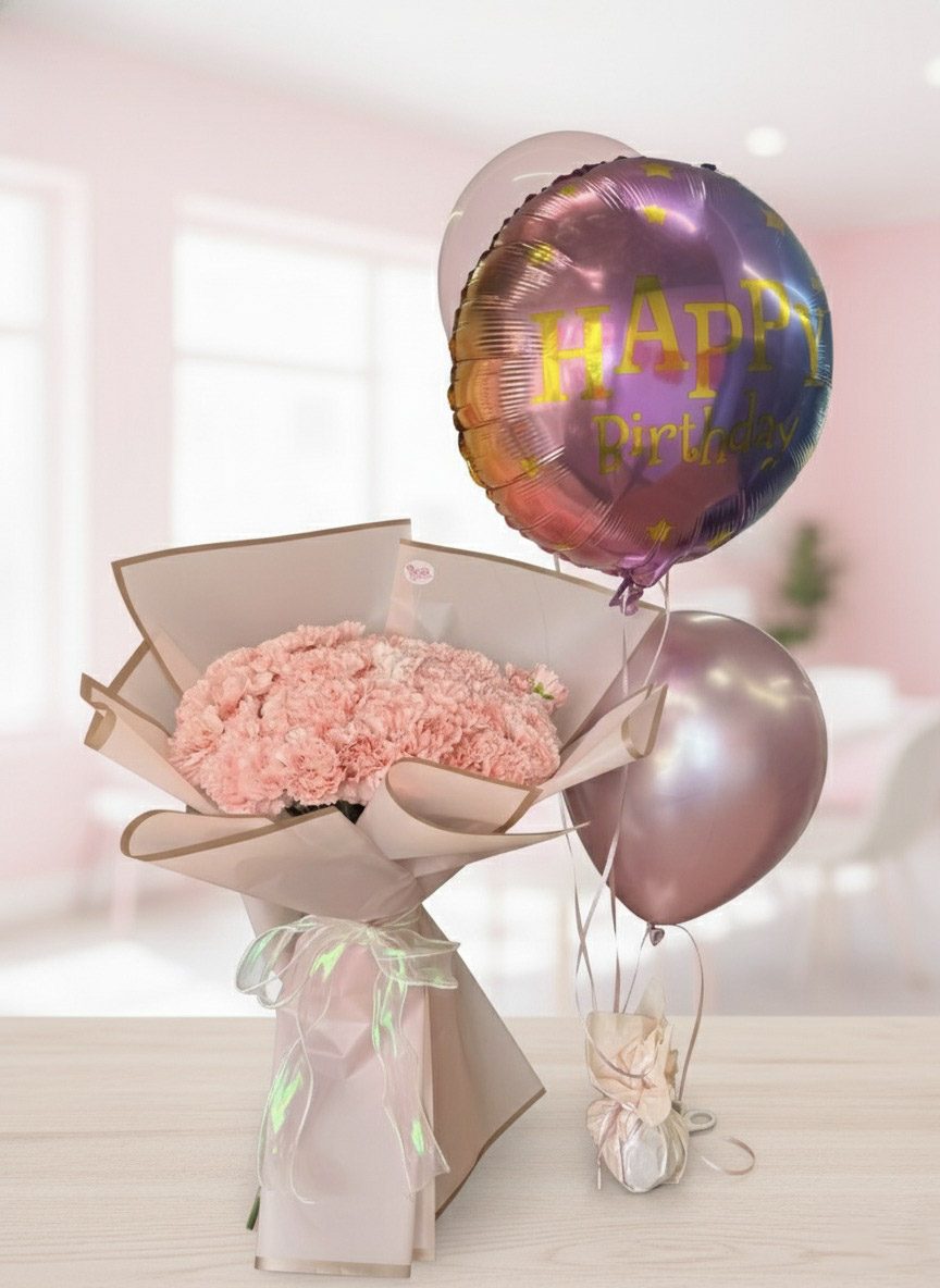 Rosas Rojas con Globo